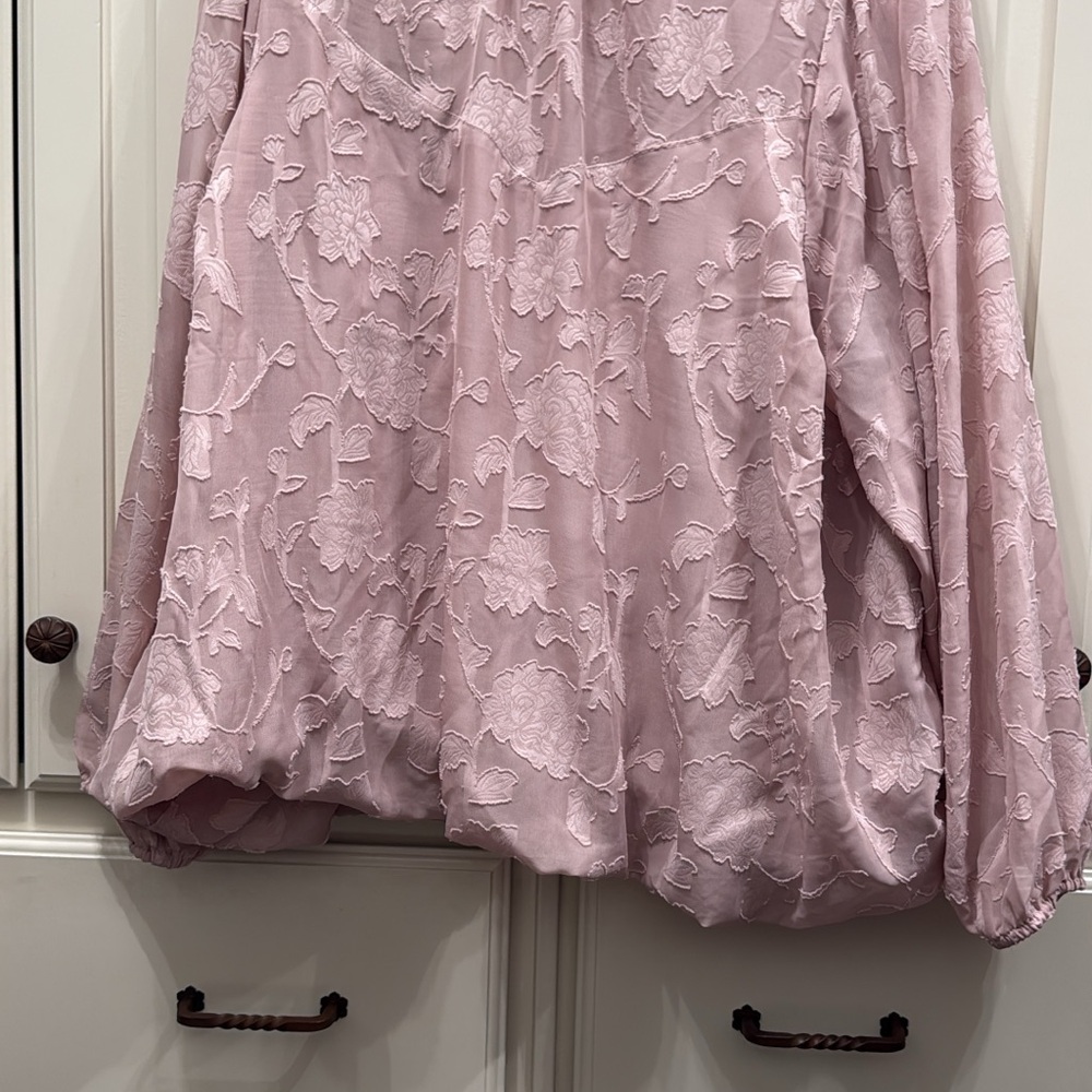 Torrid Pink Floral Textured Blouse